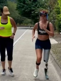 Daniella Álvarez publicó en Instagram un video trotando sola por primera vez luego de que le amputaran parte de su pierna izquierda en julio pasado.