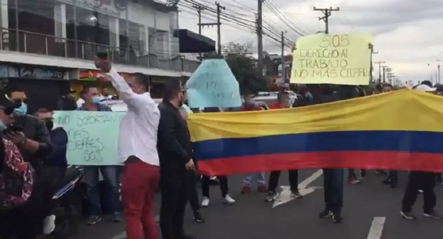 Protestas de los gastrobares en Bogotá