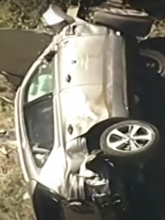 Accidente de Tiger Woods: hecho chatarra quedó el carro del golfista.