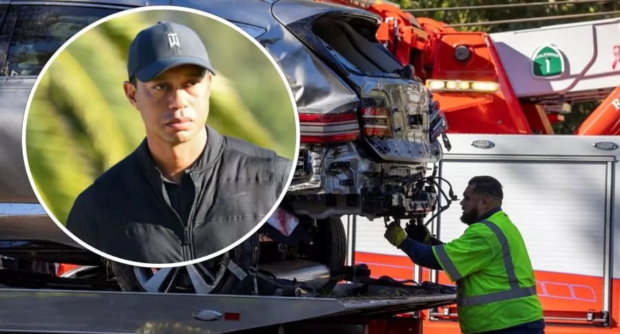 Tiger Woods y carro en el que se accidentó ilustra nota sobre heridas que tuvo