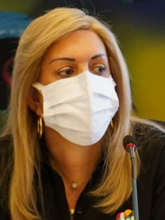 Clara Luz Roldán, gobernadora del Valle, que anunció que tiene COVID-19