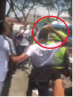 Hombre que le lanzó ladrillo a ladrón, pero le pegó a policía, en Cali
