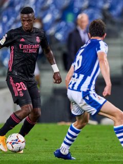 Foto de Vinícius Jr ilustra nota sobre Real Madrid vs. Real Sociedad en La Liga: cómo llegan los equipos; fecha y hora