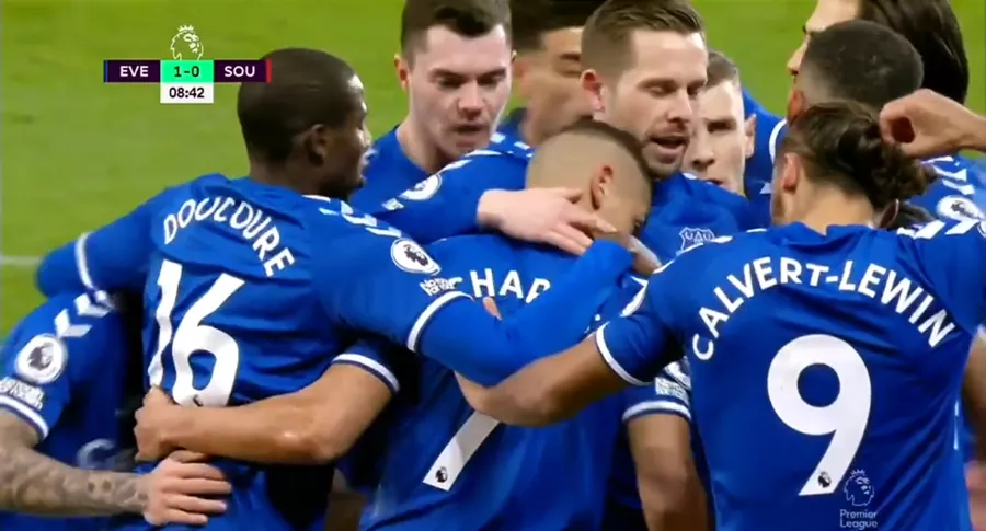 Everton, sin James Rodríguez, volvió a ganar en casa luego de cinco fechas. Venció 1-0 a Southampton