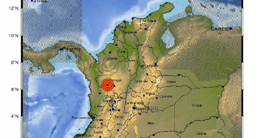 El Servicio Geológico Colombiano informó que el sismo sucedió a las 5:57 de la tarde de este lunes 1 de marzo.