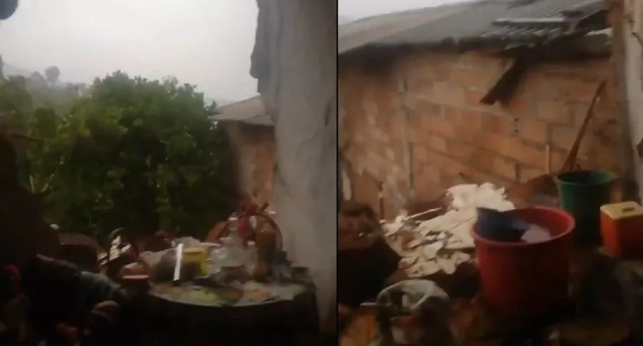 Casa de humilde familia en Betulia quedó destruida luego del fuerte temblor de 5.1 grados que sacudió este lunes a Antioquia. 