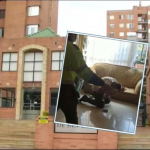 Momento en que la Policía captura al señalado abusador de una mujer en un apartamento en Suba, Bogotá