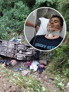 Imagen de accidente en Cochabamba, Bolivia, del que se salvó un Erwin Tumiri, que sobrevivió a la tragedia de Chapecoense