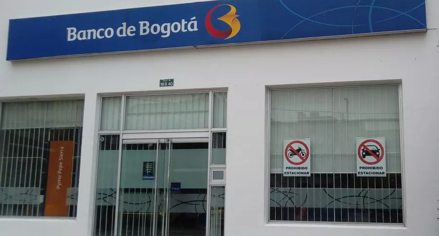 Imagen de Banco de Bogotá ilustra nota sobre robo que se presentó en una sede de la calle 80, en el occidente de la capital