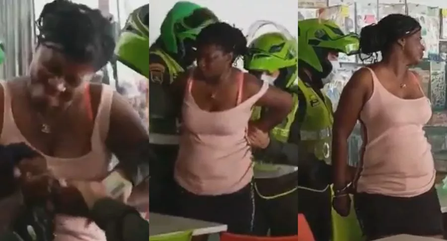 Capturan a una mujer en Barranquilla por no pagar una sopa de 3.000 pesos.