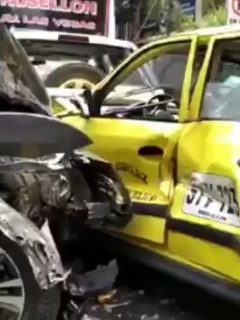 Accidente entre cinco carros que se originó en Envigado (Antioquia) por un conductor borracho