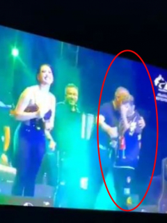 Captura de pantalla de video en el que Jean Carlos Centeno regaña a Ana del Castillo en concierto virtual por grosera