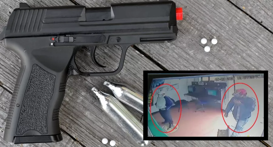 Imagen de una pistola que ilustra nota; mujer sacó corriendo a ladrones; usó arma para evitar un robo, en Soacha
