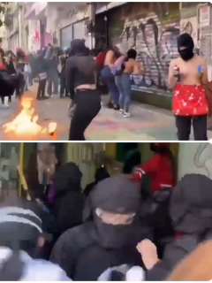 Imágenes de las protestas en Bogotá por el Día de la Mujer.