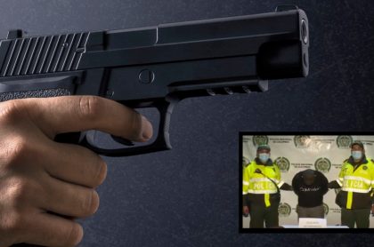 Imagen de una pistola que ilustra nota; En Bogotá, capturan a delincuente venezolano con 8 celulares robados