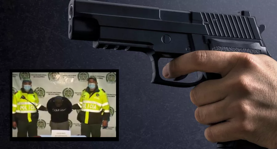 Imagen de una pistola que ilustra nota; En Bogotá, capturan a delincuente venezolano con 8 celulares robados