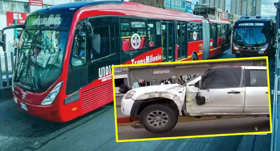 Imágenes que ilustran el accidente de tránsito en Bogotá. 