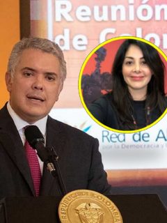 Fotos de Iván Duque y de Diana Trujillo. Recientemente el presidente le dio la Cruz de Boyacá a la ingeniera de la Nasa.