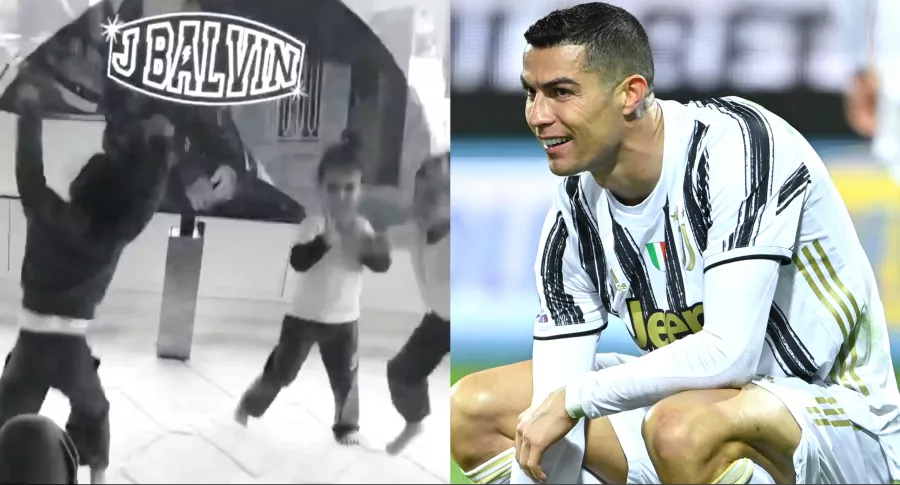 Hijos de Cristiano Ronaldo al ritmo de ‘Ma’G’, nueva canción de J Balvin. Fotomontaje: Pulzo.