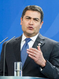 Juan Orlando Hernández, presidente de Honduras acusado de recibir droga desde Colombia.