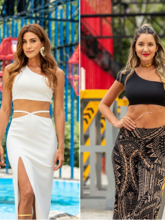 Andrea Serna y Daniella Álvarez en el 'Desafío', a propósito de que ese programa ganó pelea del 'rating' a 'Pa' quererte' y otras novelas de Caracol y RCN.