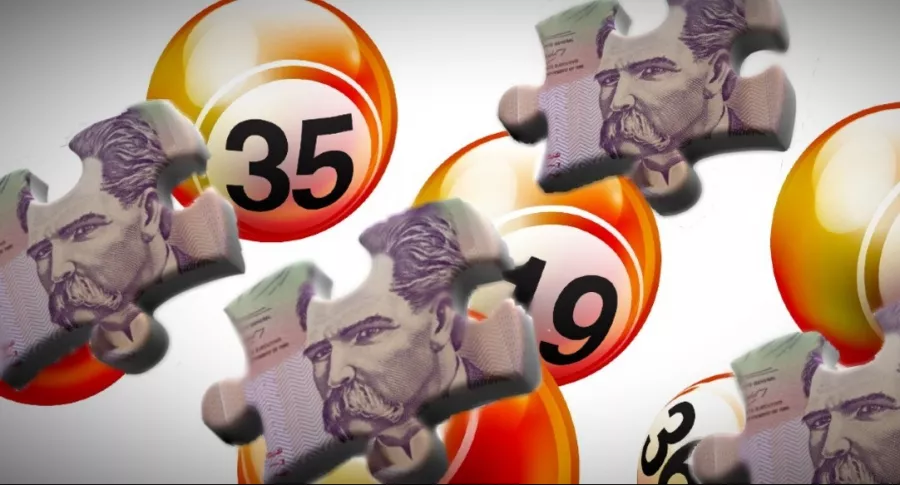 Balotas y billetes de 50 mil pesos colombianos en rompecabezas, ilustra nota de por qué acumulado de Baloto será más bajo el sábado 20 de marzo.