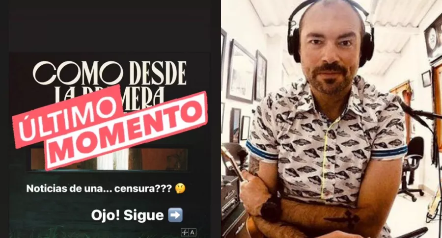 Santiago Cruz no puede publicar 'Como desde la primera vez'.
Captura de pantalla de sus historias sobre censura en su video musical y fotografía del cantante.