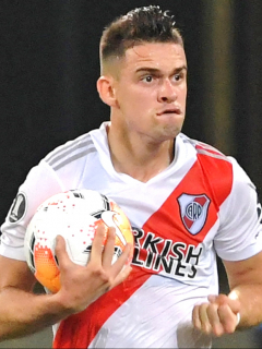 Rafael Santos Borré, cerca de pasar de River Plate a Palmeiras de Brasil. Imagen de referencia de colombiano.