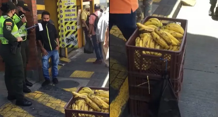Multan a vendedor ambulante que ofrecía bananos en Pereira.