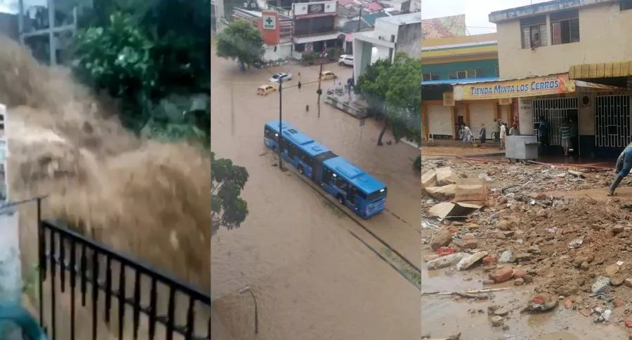 Inundaciones en Cali hoy lunes 22 de marzo. Video de la comuna 20 y más zonas de la capital del Valle del Cauca.