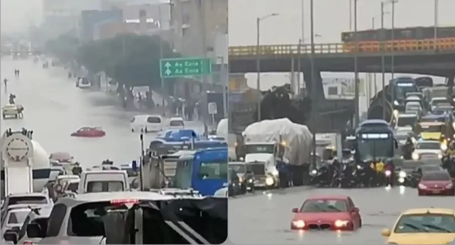 Inundaciones de este martes en Bogotá. 
