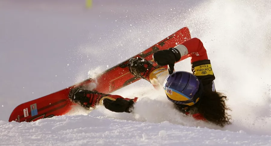 Julie Pomagalski se estrelló en el eslalon paralelo de snowboard femenino en Bad Gastein, en 2006.