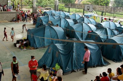 Albergues temporales para venezolanos desplazados en Arauquita