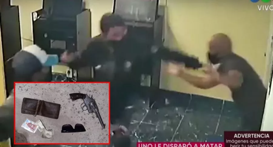 Capturas de pantalla de video de hombre que sacó de tienda a puño limpio a ladrones armados que querían robar