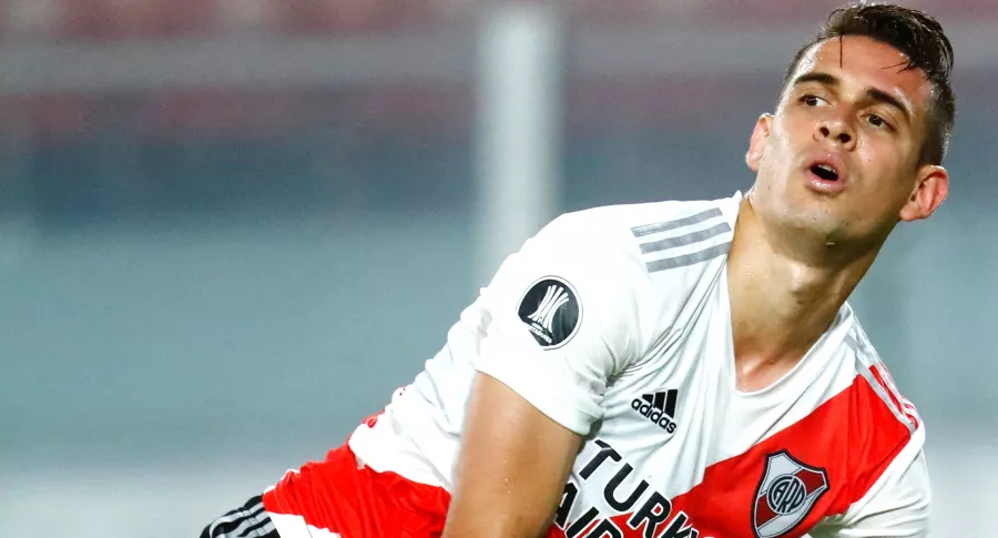 Rafael Santos Borré, jugador de River Plate, es pretendido por Feyenoord y Lazio. Imagen de referencia del colombiano.