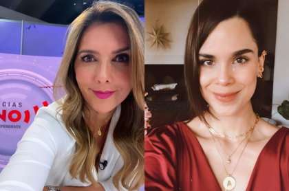 Mónica Rodríguez, de Noticias Uno, Andreína Solórzano, de Noticias Caracol, por premios India Catalina.