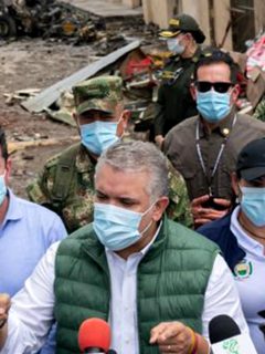 ONU pide al Gobierno atender alertas tempranas en temas de seguridad. Imagen de Iván Duque en Corinto, lugar del carro bomba.