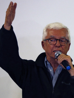 Foto tomada en Bogotá el 26 de agosto de 2018 a Jorge Enrique Robledo, quien fue elegido candidato presidencial 2022 del Partido Dignidad.