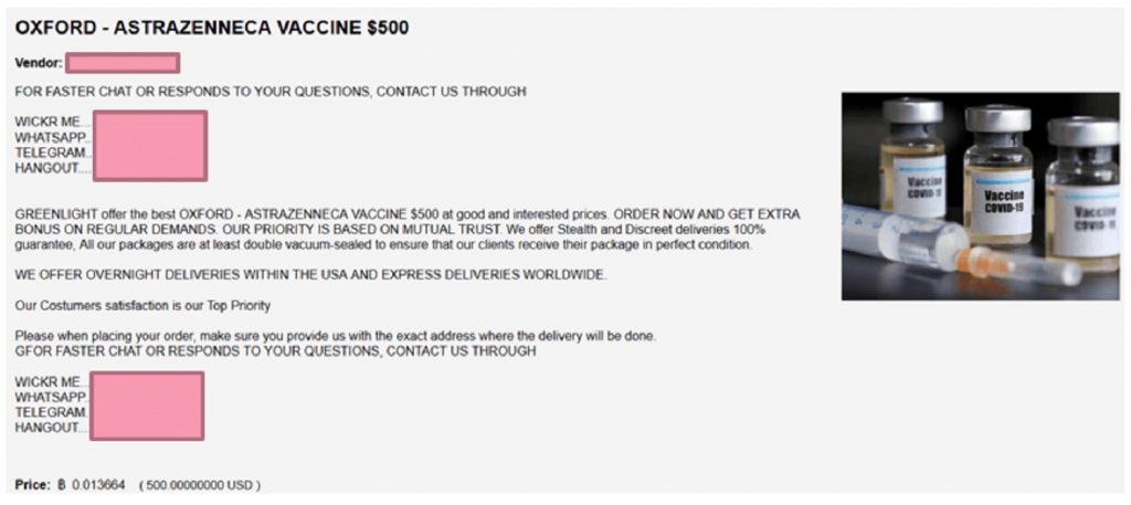 Ofertas de vacunas de AstraZeneca / Vía checkpoint.com