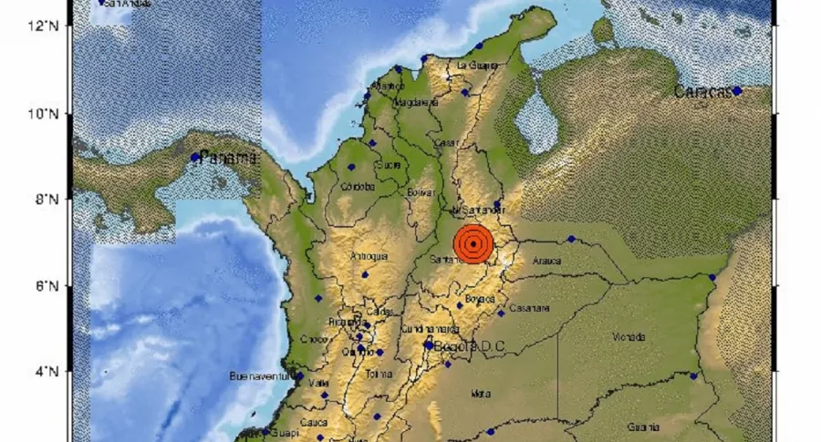 El Servicio Geológico Colombiano notificó de un temblor de 4,3 grados este martes en Los Santos, Santander.