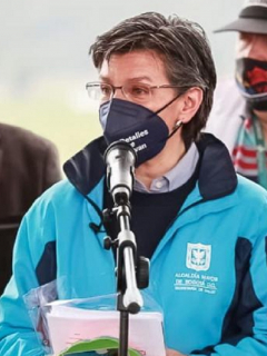 CLaudia López, alcaldesa de Bogotá, durante uno de sus anuncios ante la pandemia.