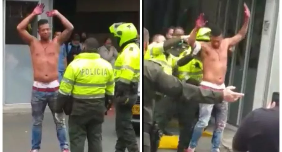 Video de Fredy Guarín peleando y forcejeando con Policías.