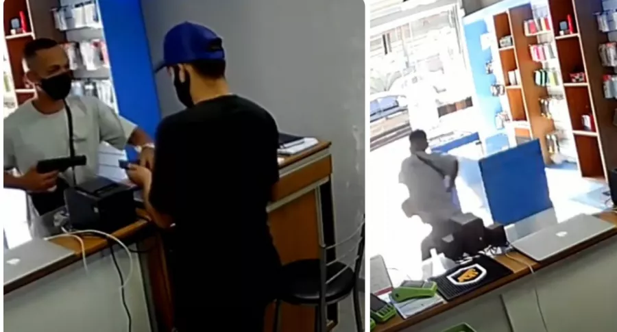 Imágenes de un intento de robo a un local de celulares en Brasil 
