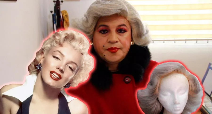 Foto montaje de 'Barbarita', el personaje de 'Sábados felices' interpretado por César Corredor, y Marilyn Monroe 
