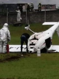Avioneta que se accidentó en el aeropuerto de Manizales