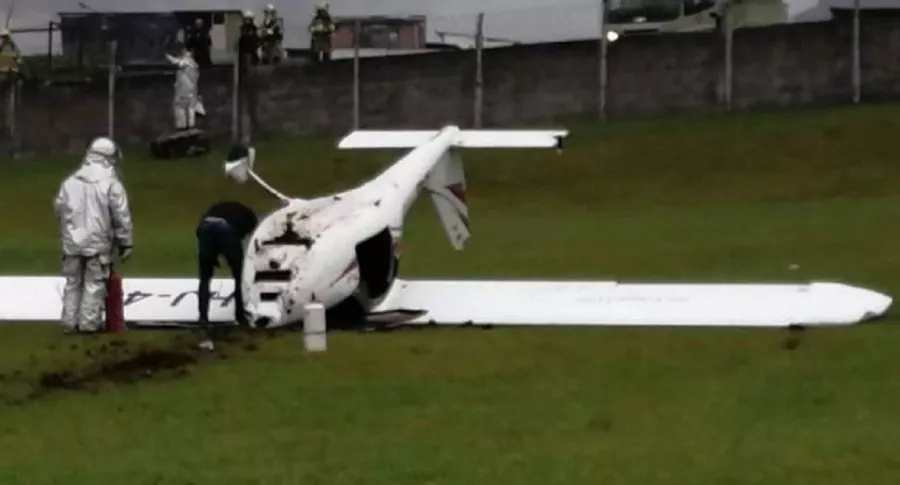 Avioneta que se accidentó en el aeropuerto de Manizales
