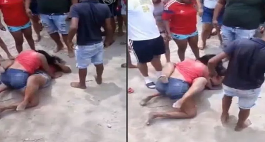 Imágenes de la pelea de dos mujeres cuyo video fue difundido en Santa Marta