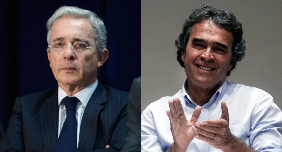 Fotos de Álvaro Uribe y Sergio Fajardo, a propósito de que el expresidente es primo de la esposa del exgobernador