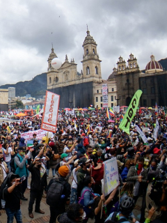 Paro nacional: convocan marcha para el viernes 9 de abril. Imagen del paro nacional del 21 de octubre 2020.
