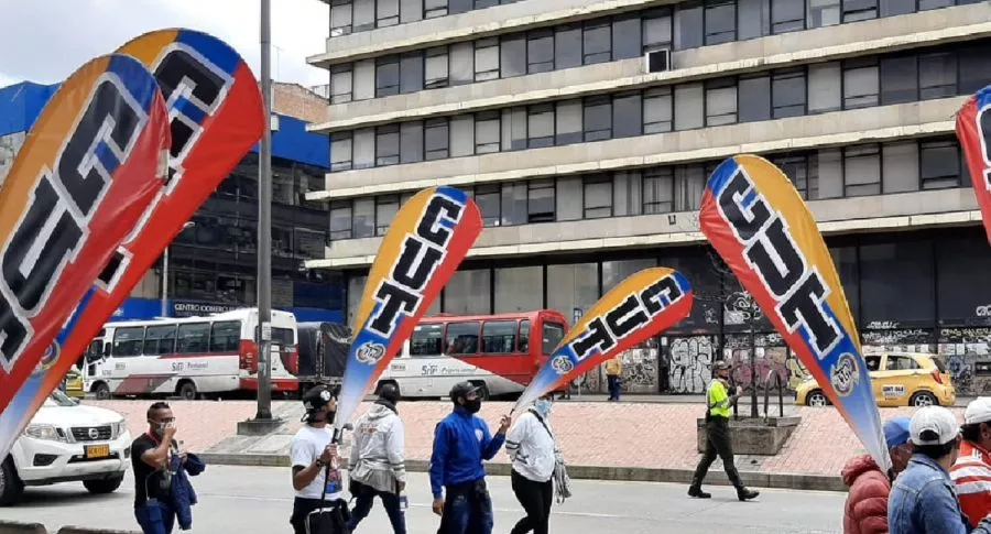 Imagen de las movilizaciones de este viernes en Bogotá 